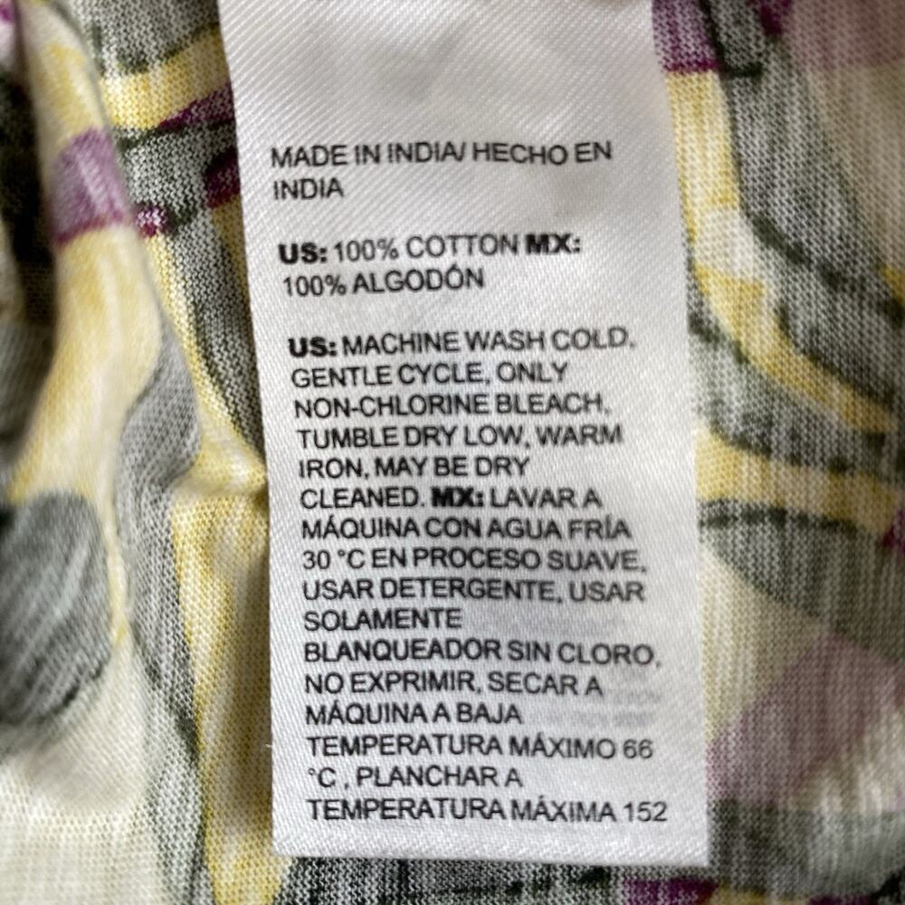 NEW CHICO’S Woman’s Floral Print S/S Tee Multicolor sz 1 Palms Inverted Knot Tee - Picture 7 of 12